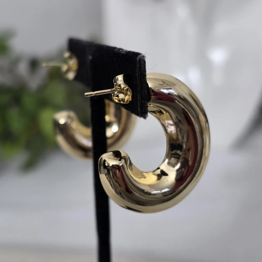 Chunky Gold Filled Open Hoop Earrings